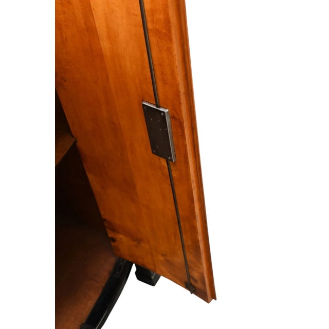 Wood Pair of 19th Century Black Lacquered Biedermeier 2 Door Tall Cabinets For Sale - Image 7 of 9