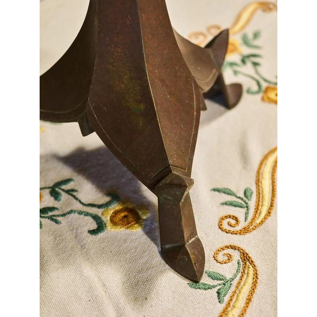 Neo-Gothic Bronze Candlesticks, Set of 2 For Sale - Image 3 of 14