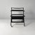 Italian mid-century modern cart by Cesare Lacca, 1950s Drinks cart with a black-painted wooden frame, comprising two...
