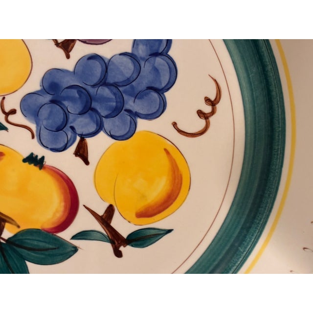 Mid-Century Modern Vintage Stangl Pottery Hand Painted Fruit Chop Plate Large 14.5" For Sale - Image 3 of 7