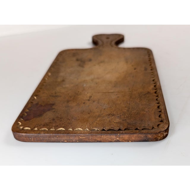 19th Century Primitive Country Chip Carved Maple Cutting Board With Heart For Sale - Image 9 of 10