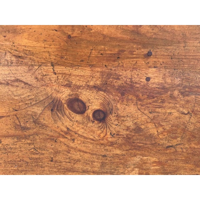 Farmhouse Antique 19th Century Farmhouse Trestle Base Dining Table For Sale - Image 3 of 12