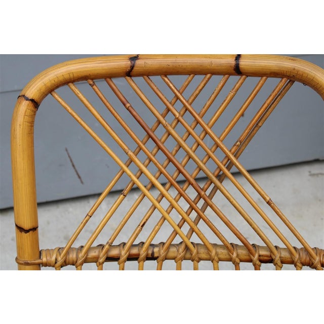 Mid-Century Modern Reclining Bamboo Armchair, Italy, 1950 For Sale - Image 3 of 9