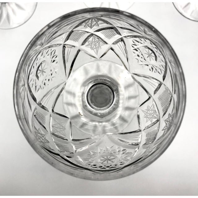 1950s 1950s American Brilliant Hobstar Hock Glasses - Set of 10 For Sale - Image 5 of 5
