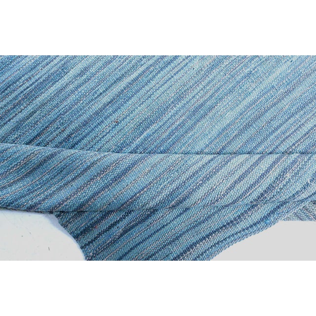 Blue Modern Swedish Flat Weave Wool Rug by Doris Leslie Blau For Sale - Image 8 of 10
