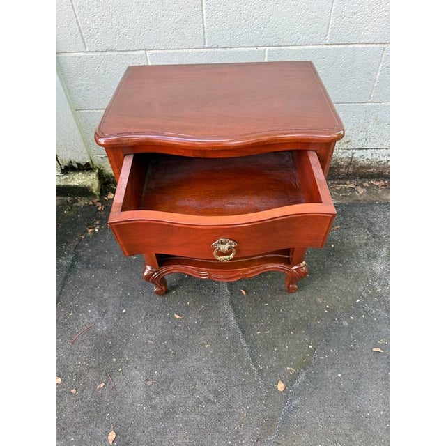 Late 20th Century Pair of French Provincial 1 Drawer Nightstands For Sale - Image 14 of 18