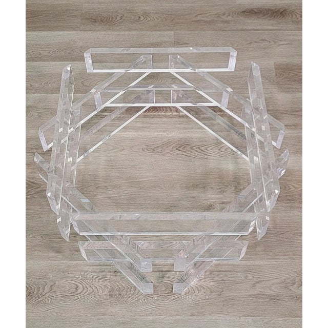 1970s Stacked Lucite Coffee Table Base For Sale - Image 5 of 7