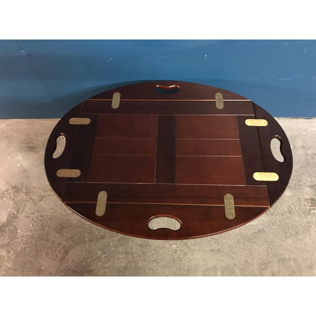 20th Century Contemporary Dark Wood Bombay Butler Tray Coffee