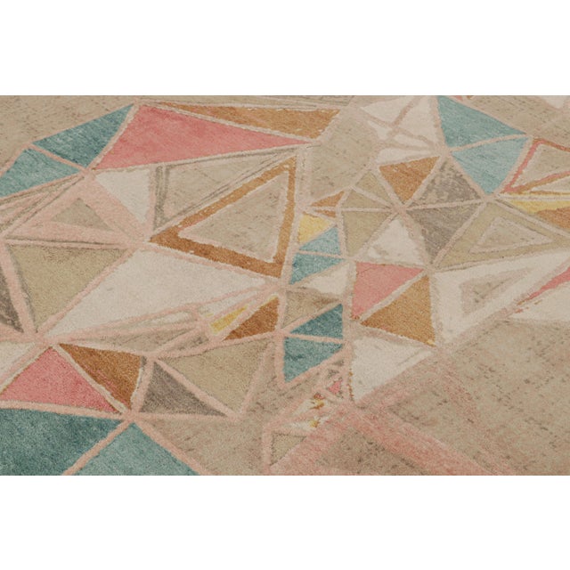 Rug & Kilim’s Mid-Century Modern Rug With Polychromatic Geometric Pattern For Sale In New York - Image 6 of 7