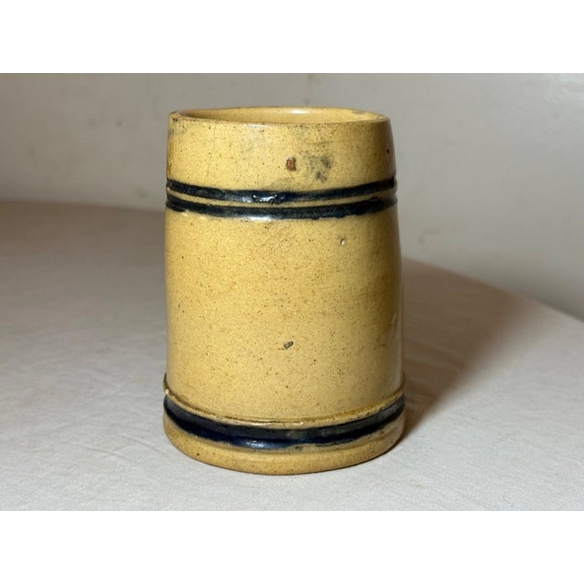 Rare Antique 19th Century Cobalt Glazed Stoneware Pottery Dining Mug Cup Jug For Sale In New York - Image 6 of 6