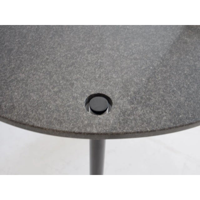 1970s Round Dining Table in Black Lacquered Metal and Granite Top, 1970s For Sale - Image 5 of 12