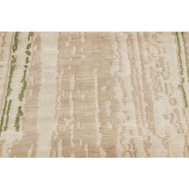 Contemporary Beige Green Runner Geometric Floral Silk Rug by Rug & Kilim For Sale In New York - Image 6 of 11