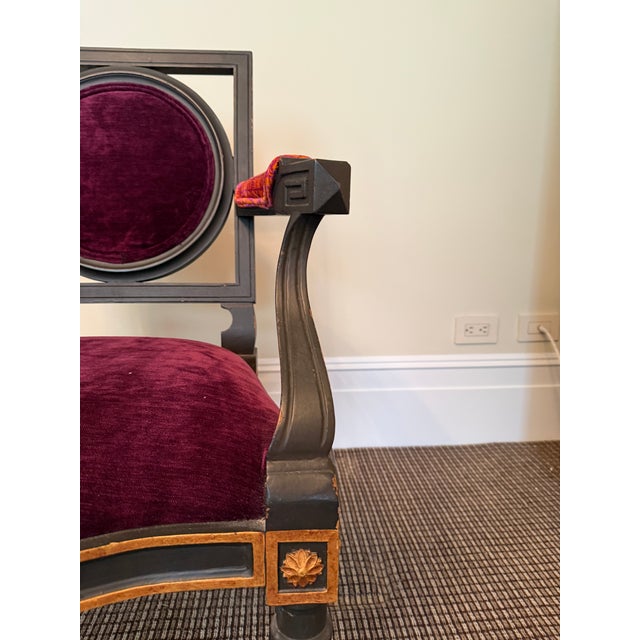 1990s Regency Ebonized Armchair For Sale - Image 10 of 12