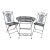 Vintage French Style Wrought Iron Outdoor Dining Bistro 3 Piece Set "A" For Sale