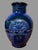 Mid-Century Modern Vintage Incised Cobalt Blue Decorated Art Pottery Vase For Sale - Image 3 of 8