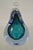 Glass Italian Murano Blue 7" Blown Art Glass Pear Fruit Gold Flecks Leaf Paperweight For Sale - Image 7 of 10