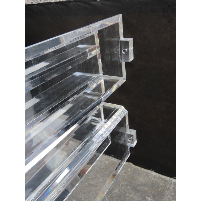 Mid Century Modern Long Lucite End of the Bed Dining Table Bench 6374 For Sale - Image 9 of 18
