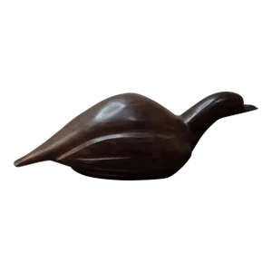 1980s Hand Carved Ironwood Duck Decoy Figurine
