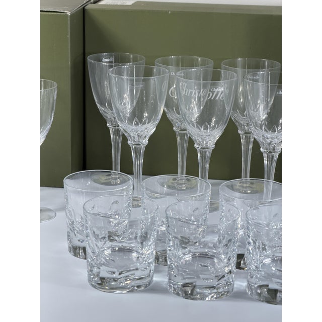 Crystal Glass Osiris and Cluny Service from Christofle, France, 2000s, Set of 24 For Sale - Image 10 of 17