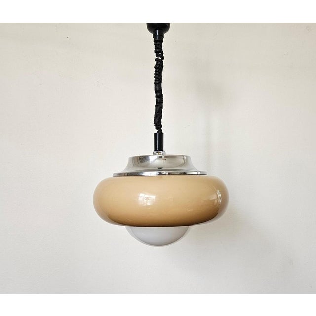 Beige Mid-Century Space Age Pendant by Guzzini for Meblo, Italy, 1970s For Sale - Image 8 of 15