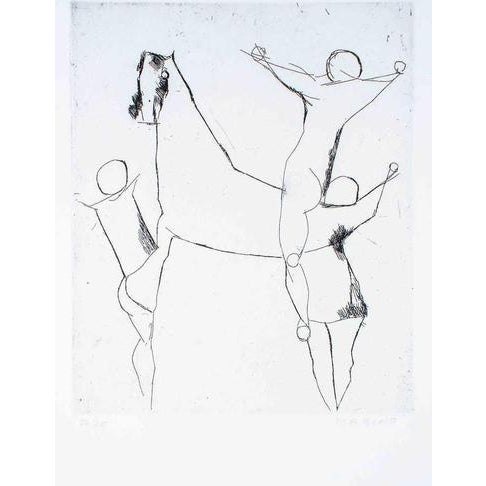 Etching on paper. Hand signed and numbered. Edition of 65 prints. Original title: "composizione di giocolieri". This work...