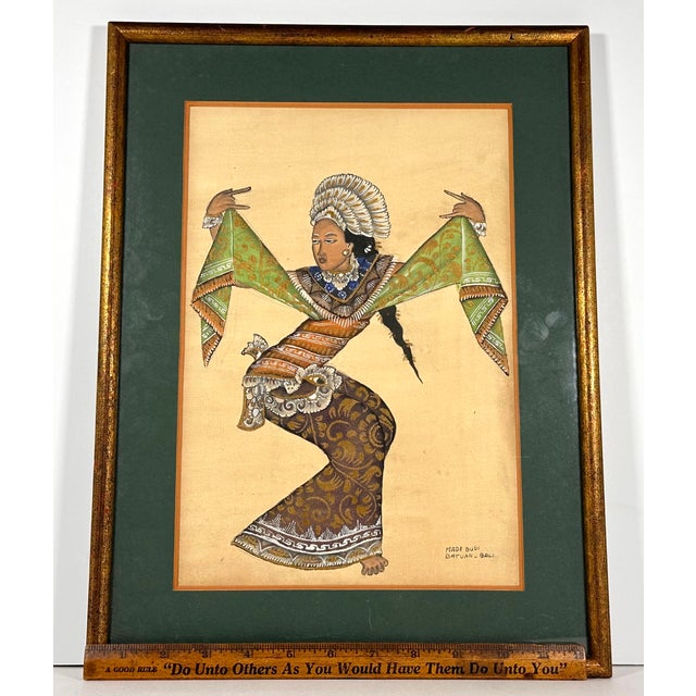 Mid 20th Century I Made Budi Batuan Painting of Balinese Dancer For Sale - Image 14 of 15