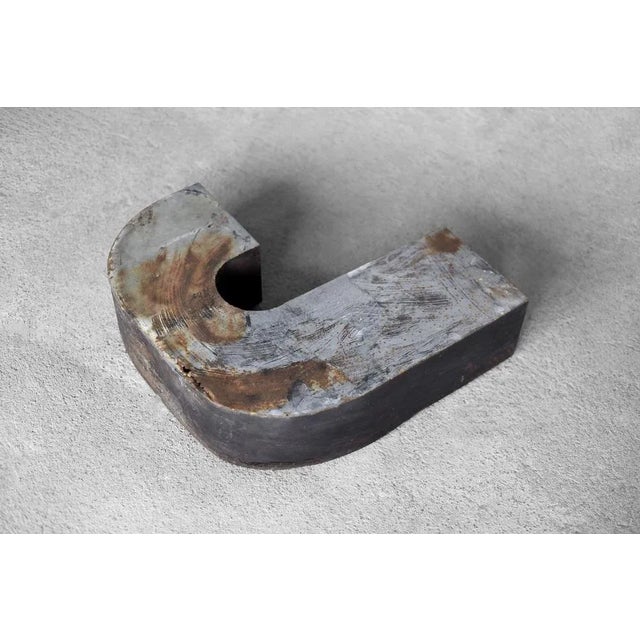 This large, spatial letter J was produced in Poland during the 1950s. It was made of metal. It is an original element of...