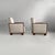 Italian Art Deco Lounge Chairs in Wood and Grey Velvet, 1930s, Set of 2 For Sale - Image 3 of 13