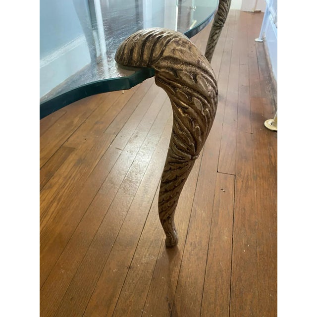 1960s 1960s Hollywood Regency Glass & Gilt Wood Cabriole Leg Coffee Table For Sale - Image 5 of 8