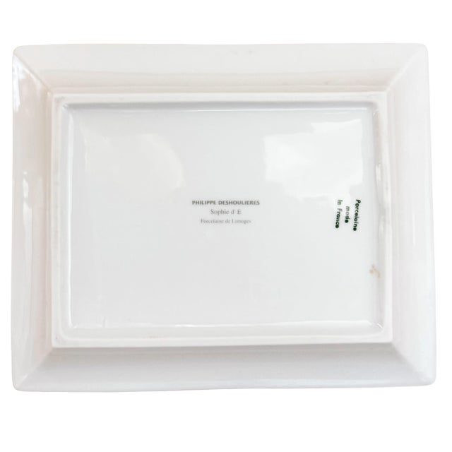 French Vintage French Limoges Porcelain Equestrian Vide Poche Tray by Philippe Deshoulières For Sale - Image 3 of 5