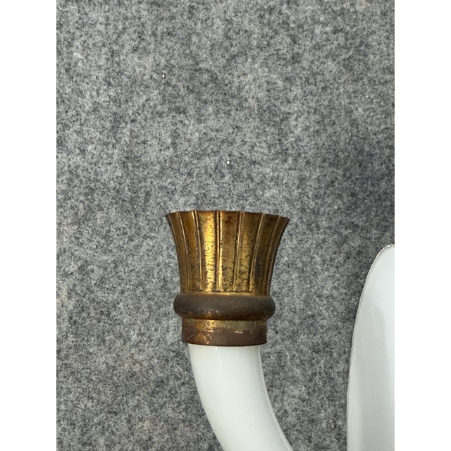 1940s 2-Light Wall Lamp in Murano Glass and Brass in the style of Guglielmo Ulrich, 1940 For Sale - Image 5 of 11