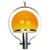 Spherical Amber Cased Glass and Chrome Chandelier For Sale
