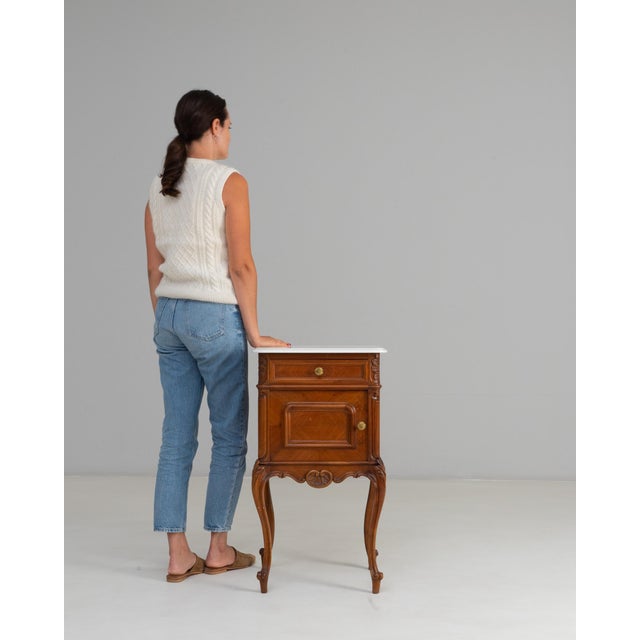 19th Century French Louis XV Bedside Table With Marble Top For Sale - Image 18 of 18