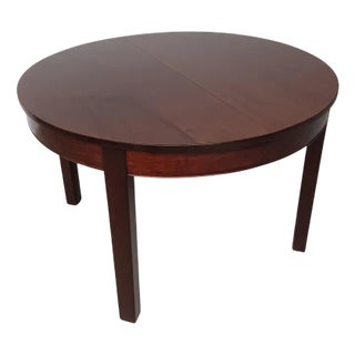 Fully Restored Danish Circular Mahogany Dining Table with Extension Leafs, 1940s For Sale