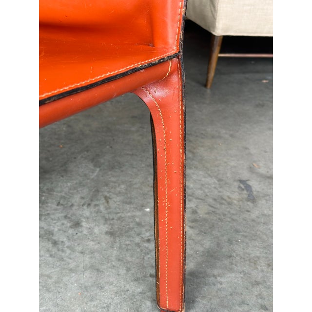 Vintage Mario Bellini for Cassina Cab Chairs, Model 412- Set of Four For Sale - Image 11 of 12