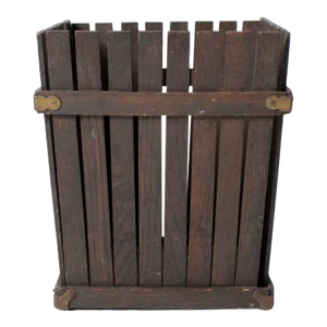 Antique Arts & Crafts Wooden Wastebasket