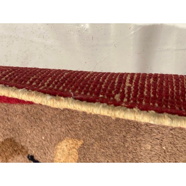 Textile Pasargad DC Red Color Fine Antique Chinese Art Deco Rug For Sale - Image 7 of 10