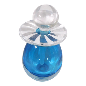 1990s Signed Blue Cased Art Glass Perfume Bottle