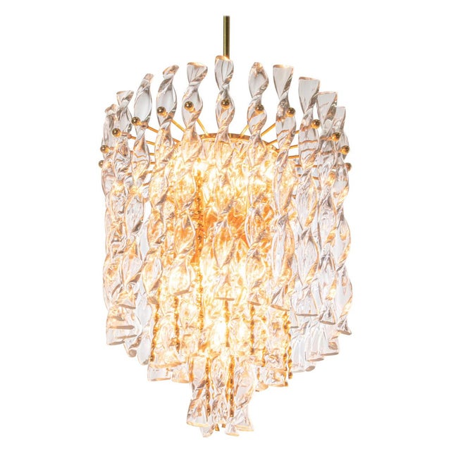 German Tendril Ribbon Chandelier in Crystal Glass & Gilt-Brass from Palwa, 1960s For Sale - Image 17 of 17