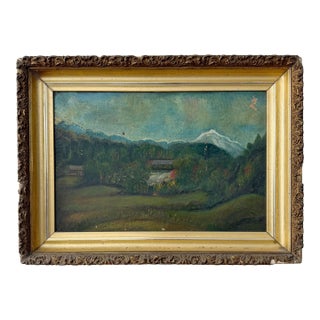 Antique Landscape Oil on Canvas | Signed Conway, Nh For Sale