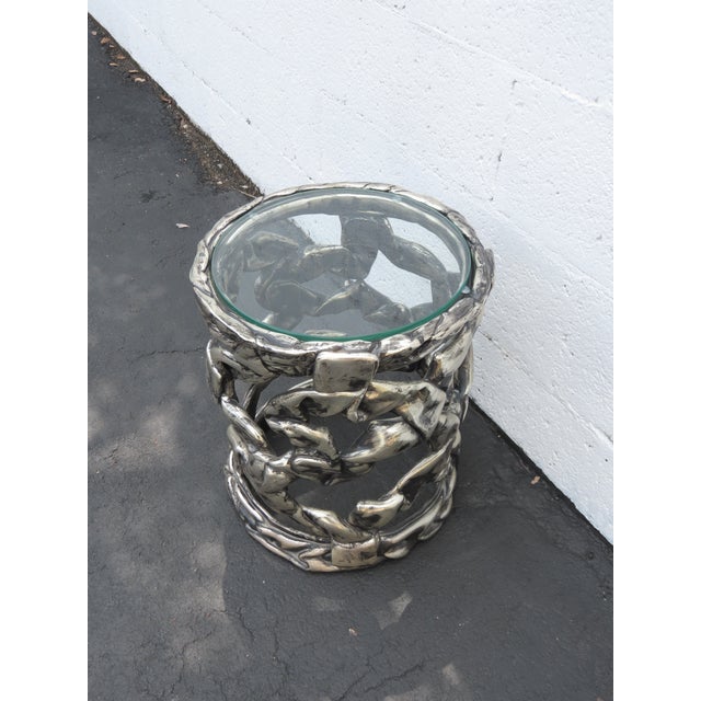 Tony Duquette Style Taffy Mid Century Modern Side End Lamp Table 6424 For Sale - Image 9 of 16
