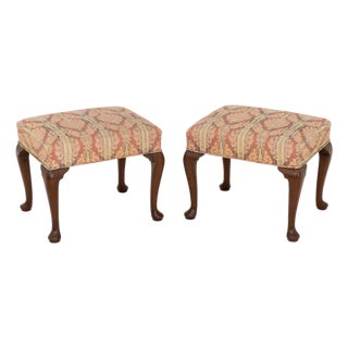 Kittinger Colonial Williamsburg Mahogany Stools, 2 For Sale