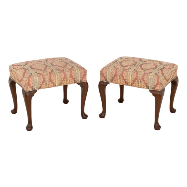 Kittinger Colonial Williamsburg Mahogany Stools, 2 For Sale