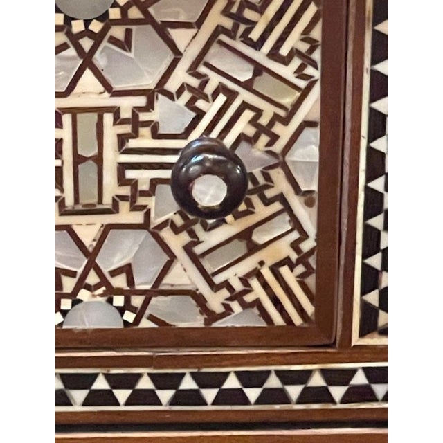 Mid 20th Century Vintage Middle Eastern Bone and Mother of Pearl Inlaid Chest For Sale - Image 5 of 9