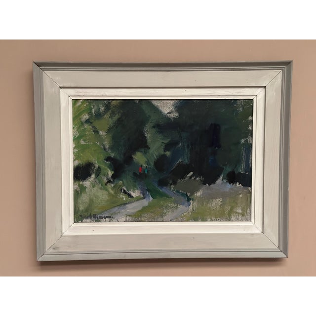 Karl Niemann, Figures on Winding Path, 1950s, Oil Painting on Canvas, Framed For Sale - Image 8 of 18