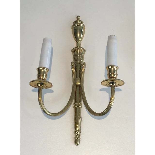Neoclassical Brass Sconces, circa 1970 - A Pair For Sale - Image 11 of 13