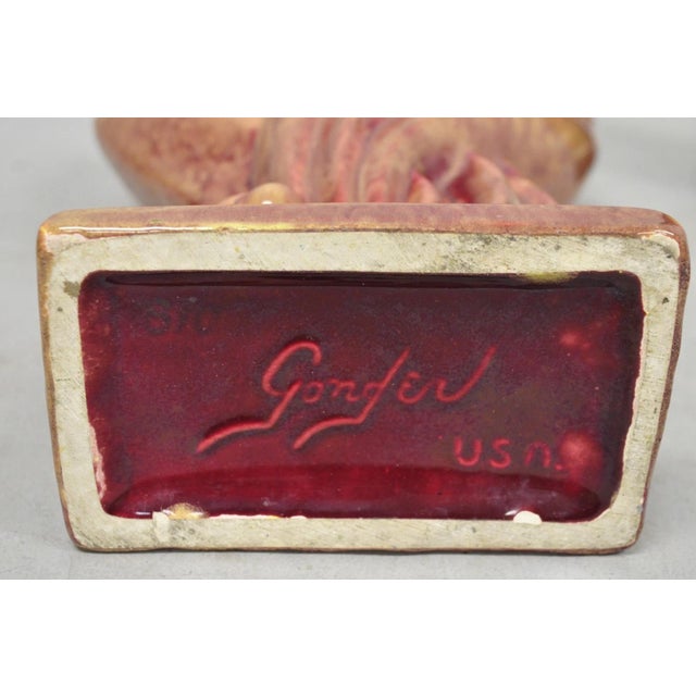 Mid-Century Modern Mid 20th Century Modern Gonder Ceramic Pottery 810 Red Flambe Flame Sculptural Vase For Sale - Image 3 of 10