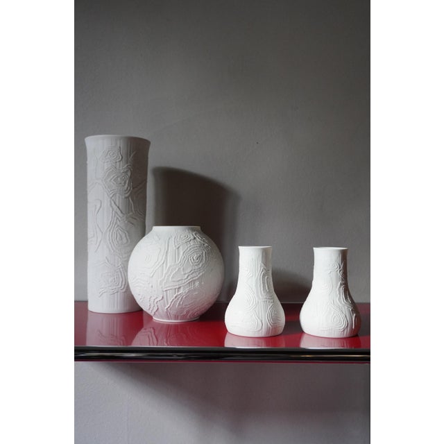 Vintage German Vases in Biscuit Porcelain from AK Kaiser, 1960s, Set of 4 For Sale - Image 10 of 10