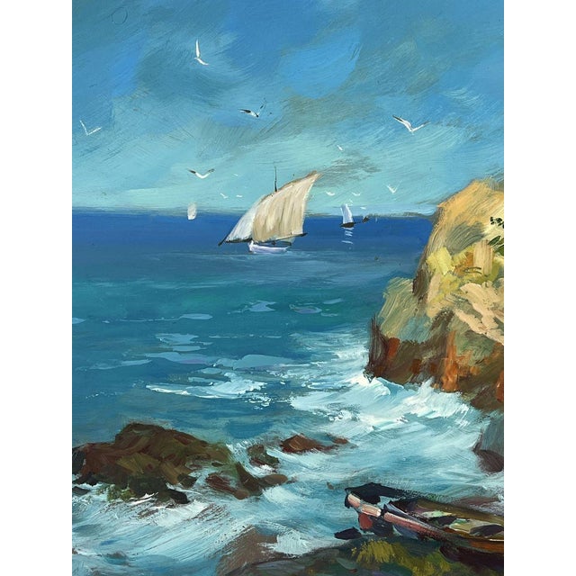 Oil Painting Beautiful Sea With Ships Yuriy Suprunchuk For Sale - Image 4 of 11