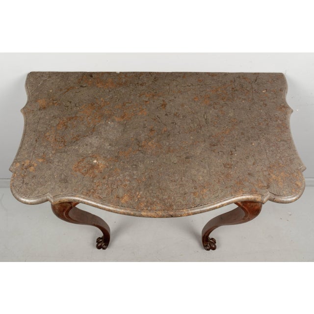 18th Century Italian Carved Oak Marble Top Console For Sale - Image 10 of 11